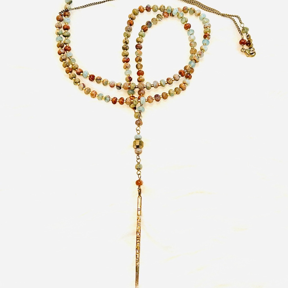 NWOT Chan Luu Multi Colored Beaded Lariat Necklace